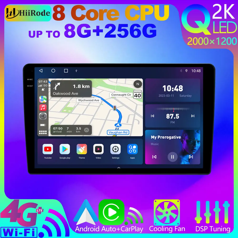 HiiRode 8Core 8G+256G אנדרואיד 12 QLED 2K GPS רדיו במכונית טויוטה לנד קרוזר LC80 J80 1995-1997 4G SIM WiFi CarPlay יחידת הראש - 0