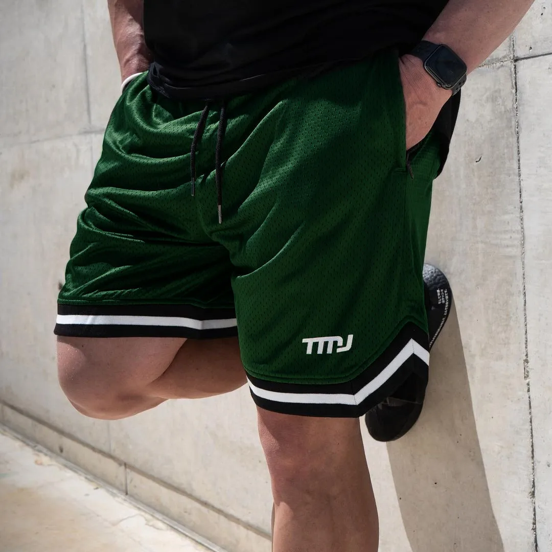 גברים מכנסיים קצרים לנשימה רשת באורך הברך אצן כדורסל שטחי אימון קצרים עבור גברים במכנסיים קצרים. - 0