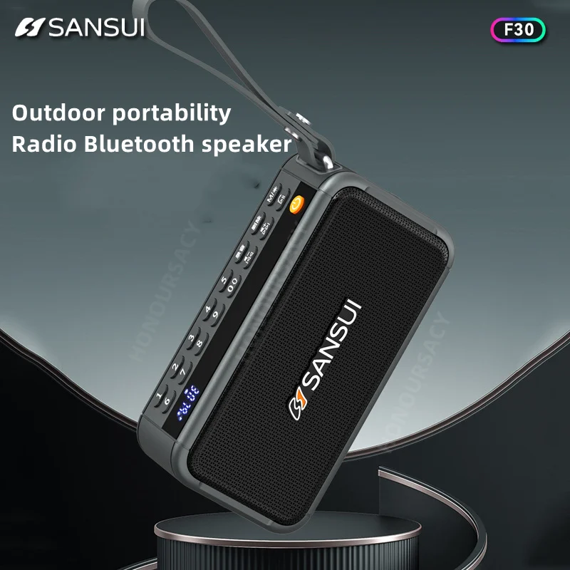 חדש Sansui F30 רטרו רדיו אלחוטי Bluetooth רמקול להכניס כרטיס Mini Plug ב-Walkman נגן מוסיקה נייד סטריאו, סאבוופר - 0