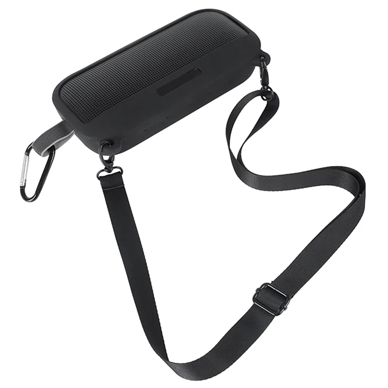 סיליקון רך Case כיסוי עבור SoundLink להגמיש Bluetooth רמקול נייד עם רצועה לכתף ו Carabiner,שחור - 0