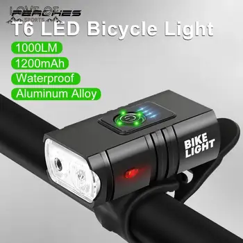 1000LM אופניים אור לאופניים פנס LED אחורי נטענת USB פנס רכיבה על אופניים MTB הפקחים על אופניים מנורה