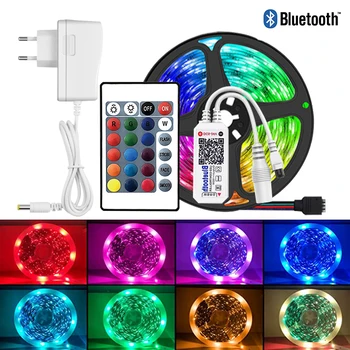 12V Bluetooth יישום 5M LED רצועת אור RGB5050 חדר אור LED עם חדר המחשב האווירה אור DIY קישוט מקורה