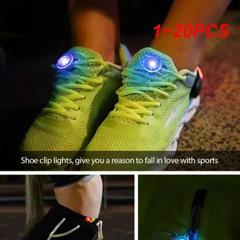 1~20PCS בטיחות נורת אזהרה ספורט תחת כיפת השמיים בלילה ריצה הליכה רכיבה על אופניים LED זוהר הנעל קליפ אור תרמיל המנורה אופניים