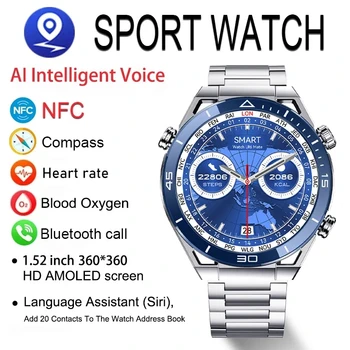 2023 עסק חדש האולטימטיבי שעון חכם עבור Huawei גברים Bluetooth לקרוא מצפן NFC 100+ Sprots Smartwatch שעונים עמיד למים IOS