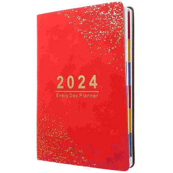 2024 ' נדה אדום ספר מחברת מחברת משק הבית מתכננת ארגונית אקדמית נייר נייד