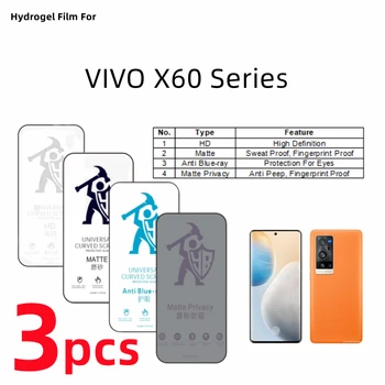 3pcs HD Hydrogel סרט VIVO X60 Pro Plus מט מגן מסך עבור VIVO X60s X60t Pro+ טיפול עיניים אנטי ריגול סרט מגן
