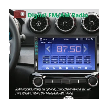 7 אינץ דאבל דין לרכב סטריאו באיכות HD, מסך מגע,Carplay אנדרואיד אוטומטי,12LED מצלמה גיבוי,ראי קישור,USB/AUX,רדיו FM רדיו במכונית
