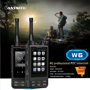 ANYSECU W6 זלו 4G רשת רדיו אנדרואיד 8.1 LTE טלפון סלולרי לפתוח POC ווקי טוקי לעבוד עם דיבור / שידור Pocstars Wifi רדיו
