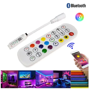Bluetooth בקר RGB LED הרצועה אורות DC5-12V Bluetooth יישום / מוסיקה / שליטה מרחוק על SMD5050 2835LED רצועת אור