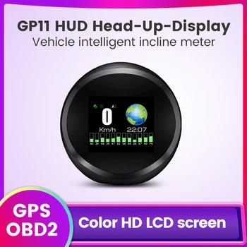 GP11 המכונית האד להציג מדרון מטר תצוגה עילית מד מהירות פונקציית השעון המעורר חכם GPS LCD לרכב אביזרים אלקטרוניים