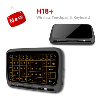 H18 מיני מלא מסך מגע 2.4 GHz אוויר עכבר משטח מגע תאורה אחורית של מקלדת אלחוטית Plug And Play חכם מקלדת QWERTY עבור IPTV