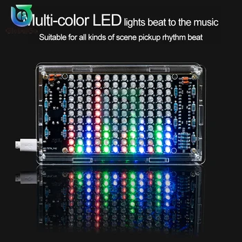 LED מוסיקה ספקטרום תצוגת מסך צבעוני רמקול DIY ערכה לתרגול בהרכבת מוצרים אלקטרוניים
