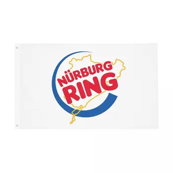 Nurburg מירוץ טבעת דגל דו צדדי באנר חוצות Motorsport 2 לולאות תלייה קישוט 90x150cm