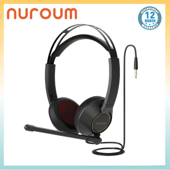 NUROUM HP11-ד במשרד הדיבורית האישית על האוזן USB Wired מחשב אוזניות USB Wired להתקשר למרכז אוזניות גיימרים למחשב הנייד סקייפ