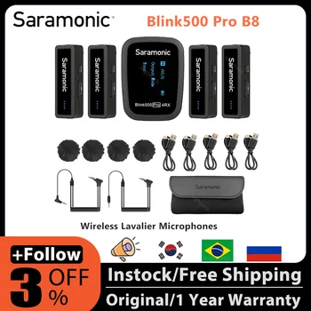 Saramonic Blink500 Pro B8 4-ערוץ אלחוטי Lavalier מיקרופון למצלמות מצלמת DSLR אלחוטי דש מיקרופון עבור וידאו, ולוג