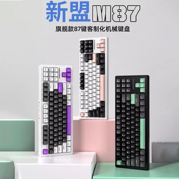 Xinmeng M87 מקלדת 87 המפתחות Tri מצב Bluetooth אלחוטית Mechanical Gaming Keyboard Hotswap Rgb תאורה אחורית אביזר מחשב