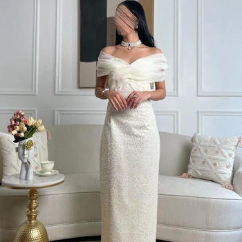 אגדה ללא שרוולים שמלות לנשף קרסול אורך-V-חריץ חרוזים קו A רוכסן מסיבת חתונה נשים 2023