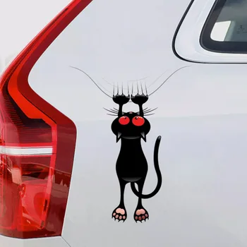 אדום עין החתול מדבקת קיר חדר שינה סלון קישוט הבית PVC חלבית הרכב מדבקה לרכב קישוט לייפות דבק עצמי ציור קיר