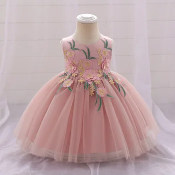 בייבי בנות פרח שמלת החתונה הנסיכה 1 יום הולדת הטבלה בגדים טול טוטו ילדים יוקרה ערב המפלגה שמלת Vestidos