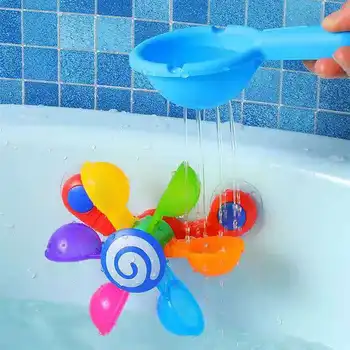 בייבי צעצועי אמבטיה צבעוני גלגל מים לרחצה פראייר אמבטיה תרסיס מים ערכת מקלחת ממטרה צעצוע לילדים, פעוטות ילדים