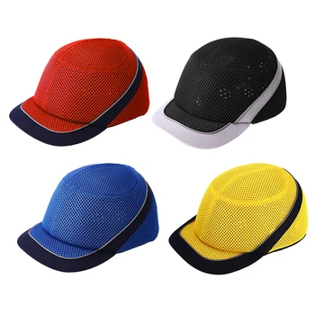 בליטה כובע בטיחות בעבודה קסדה עם משקף פסים לנשימה אבטחה נגד נפילה קל משקל קסדות מגן כובע 4 צבעים