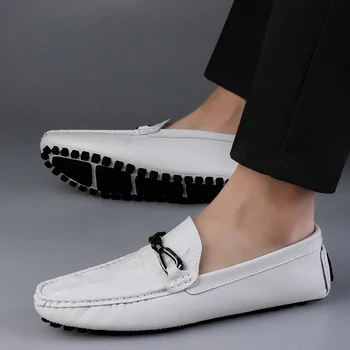 גברים באיכות גבוהה נעלי עור גברים מזדמנים חיצוני נעלי מוקסינים להחליק על אנשים עסקים נעליים זכר נהיגה נעליים שעועית נעליים