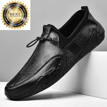 גברים בעבודת יד נעליים מזדמנים עור נהיגה איכות פיצול נעלי מוקסינים חם מכירת מוקסינים נוסע