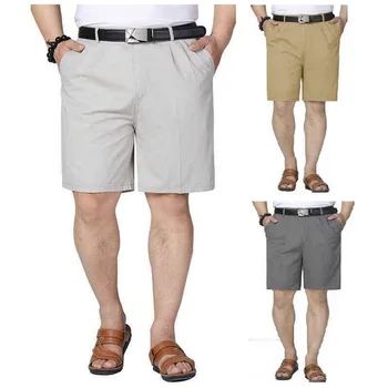 גברים מכנסיים קצרים מכנסי חליפה דק ישר מזדמן הברך אורך המכנסיים גודל 30-42 44-46