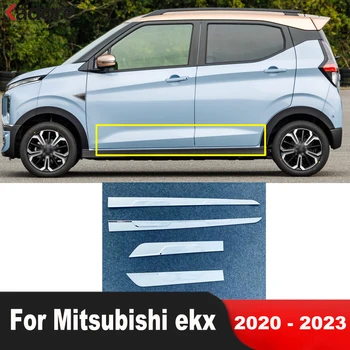 דלת צד הגוף לקצץ מיצובישי EKX 2020 2021 2022 2023 Chrome דלת המכונית לוח קו Streamer מסגרת רצועת אביזרים חיצוניים