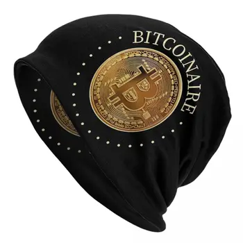 הזהב ביטקוין Cryptocurrency בונט כובע סרוג כובע יוניסקס אופנה למבוגרים Blockchain מטבע דיגיטלי חורף חם כובעים כובע