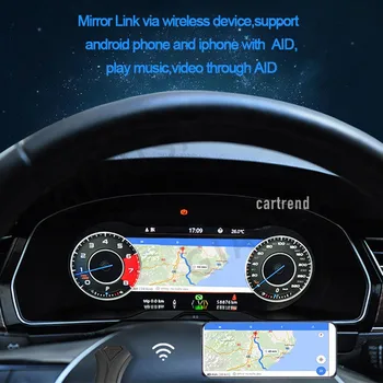 המכונית דיגיטלית אשכול וירטואלי הטייס על פולקסווגן פולקסווגן גולף 7 2013+לוח המחוונים HeadUnit בידור מכשיר מד מהירות מסך