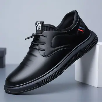 העסק החדש של גברים מזדמנים נעלי עור לנשימה נעלי פלטפורמה עבור גברים קיץ שרוכים נעלי גברי נעלי ספורט Tenis Masculino