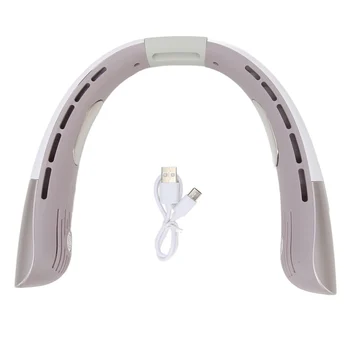 הצוואר מאוורר שקט כפול צינור עיצוב Bladeless USB מופעל על עמידה חופשית ידיים 360 מעלות לעטוף לשקע תלוי קירור