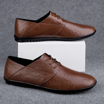 זכר נעלי סתיו/חורף traf עור לגברים נעליים מזדמנים עסקי של משרד העבודה שרוכים נעלי אלגנט לגברים Size47