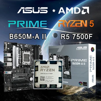 חדש AMD Ryzen 5 7500F R5 7500F+ASUS ראש B650M-A II AMD B650 מיקרו-ATX שקע AM5 לוח האם DDR5 PCIe 5.0 מ 2 2.5 Gb Ethernet