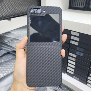 חדש Aramid סיבי פחמן Case For Samsung Galaxy Z Flip 5 דק הטלפון של העסק מעטפת לגלקסי Flip5 מקרה כיסוי