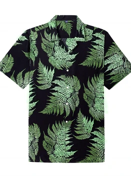 חדש הוואי גברים החולצה של החוף עץ קוקוס להדפיס חולצה לגברים Lopel הצוואר כפתור שרוול קצר האופנה העליונים זכרים הבגדים את החולצה.