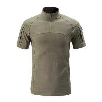 חדש הסוואה טקטי טי-שירט גבר קיץ אלסטי בסגנון צבאי קרבית בצבא חולצות כותנה שרוול ארוך הסוואה האנט בגדים