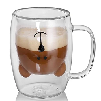 חמוד ספלי זכוכית כפולה בקיר מבודד כוס אספרסו כוס קפה כוס תה כוס חלב Cuup המתנה הטובה ביותר עבור המשרד אישית הלידה