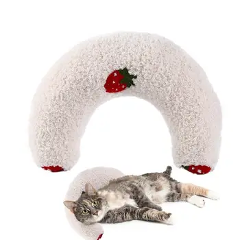 חתול כרית לצוואר החתול הכלב חיית המחמד בחורף כרית שינה בצורת U לזרוק כרית נוחה לישון סיוע עמוד השדרה הצווארי חתול כלב מחמד אספקה