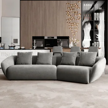 טכנולוגיית בד ספה מעוגלת מודרני מינימליסטי גודל הסלון בסלון ספה אישית Meubles סלון נורדי רהיטים