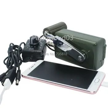 יד קראנק גנרטור PowerPortable חיצונית דינמו צבאי 30W/0-28V נייד טלפון סוללה מטען