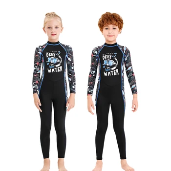 ילדים חליפות צלילה מלא שומר גוף חתיכה אחת שרוול ארוך ארוך הרגל בגדי ים הגנת UV UPF50+ לגלישה צלילה בגד