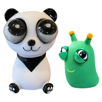 יצירתי מצחיק עין פרץ לסחוט צעצוע ירוק עין זחל קמצוץ צעצועים למבוגרים ילדים מתחים מתעצבן צעצוע בובת צעצוע פנדה