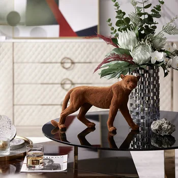 מודרנית ייחודית נמר קישוט הבית יוקרה בסלון שולחן עיצוב שולחן במשרד קישוטים שרף מלאכות צלמיות & פסלים
