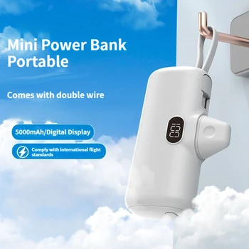 מיני בנק כוח נייד סוללה חיצונית מטען 5000mAh נייד סוללה Powerbank עבור Iphone Poverbank עם תצוגה דיגיטלית
