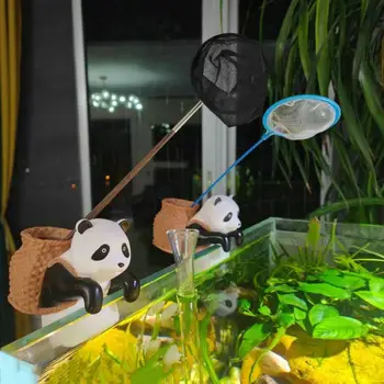 מציאותי חתול בצורת דג טנק קישוט אקווריום קישוט מעודן פנדה במבוק אקווריום קישוטים Aquascape עבור אקווריום