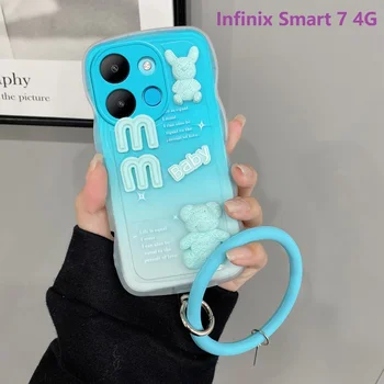 מקרה טלפון עבור Infinix חכם 7 Infinix חכם 6 פלוס חכם 6 HD Infinix חכם 5 3D גלי צבע תינוק דוב כיסוי הגנת