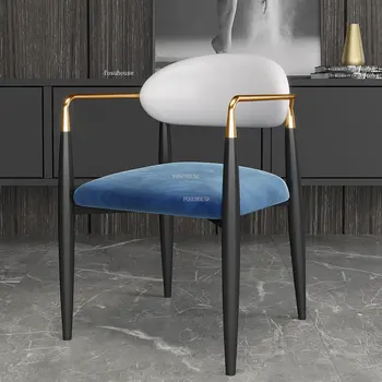 משק מודרני משענת הכורסה ריהוט חדר האוכל האיטלקי אור יוקרה ברזל כסאות אוכל מעצב פנאי הלבשה הכיסא