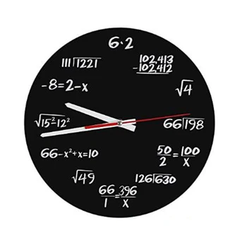 מתמטיקה שעון קיר , מתמטיקה נוסחאות שעון חידון השעון בשחור לבן ייחודי משוואה מתמטית השעון לבית, למשרד